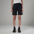 Black Montane Women's Tenacity Softshell Shorts Model Front FTENSBLA