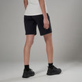 Black Montane Women's Tenacity Softshell Shorts Model Back FTENSBLA