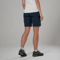 Eclipse Blue Montane Women's Tenacity Softshell Shorts Model Back FTENSECL