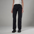 Black Montane Women's Tenacity Softshell Pants Model Front FTEPRBLA