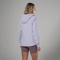 Lilac Haze Montane Women's Tenacity Nano Hooded Softshell Jacket Model Back FTNNHLIL