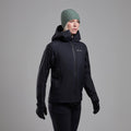 Black Montane Women's Torren Waterproof Jacket Model Front FTOJABLA