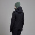 Black Montane Women's Torren Waterproof Jacket Model Back FTOJABLA