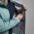 Sea Mist Montane Women's Torren Waterproof Jacket Model 10 FTOJASEA
