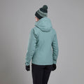 Sea Mist Montane Women's Torren Waterproof Jacket Model Back FTOJASEA