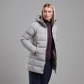 Oyster Montane Women's Tundra Hooded Down Jacket Model Back FTUNHOYS