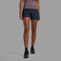 Eclipse Blue Montane Women's Volantis 4" Shorts Model Front FVO4SECL