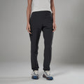Midnight Grey Montane Women's Volantis Softshell Pants Model Front FVOLLMNG
