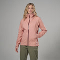 Pink Clay Montane Women's Vortic Waterproof Jacket Model Front FVORJPCL