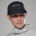 Black Montane Cetus Waterproof Cap Model Front HCETCBLA