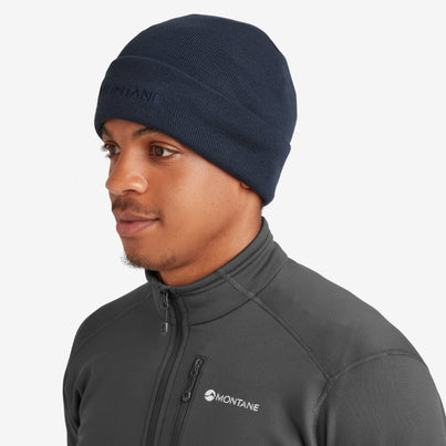 Mens Eclipse Blue Embroidered Beanie HEBEAECL