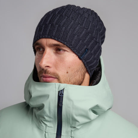 Eclipse Blue Montane Windjammer Halo Beanie Hat Front HWHABECL