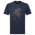 Eclipse Blue Montane Men's Abstract Mountain T-Shirt Front MABTTECL