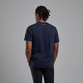 Eclipse Blue Montane Men's Abstract Mountain T-Shirt Model Back MABTTECL