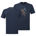 Eclipse Blue Montane Men's Abstract Mountain T-Shirt Front and Back MABTTECL