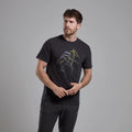 Midnight Grey Montane Men's Abstract Mountain T-Shirt Model Front MABTTMNG