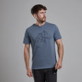 Stone Blue Montane Men's Abstract Mountain T-Shirt Model Front MABTTSTB