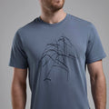 Stone Blue Montane Men's Abstract Mountain T-Shirt Model 3 MABTTSTB