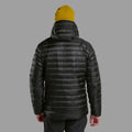 Black Montane Men's Anti-Freeze Hooded Down Jacket Model Back MAFZHBLA