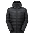Black Montane Men's Anti-Freeze Lite Hooded Down Jacket Front MANLHBLA