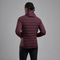 Dark Garnet Montane Men's Composite Hooded Down Jacket Model Back MCOHODGA