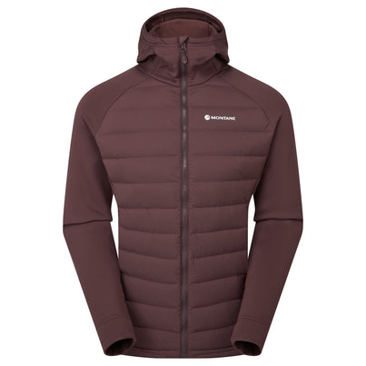 Dark Garnet Montane Men's Composite Hooded Down Jacket Front MCOHODGA