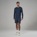 Eclipse Blue Montane Men's Dart Nano Long Sleeve T-Shirt Regular Fit Model 3 MDNLRECL