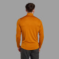 Amber Montane Men's Dart Zip Neck T-Shirt Model Back MDRZIAMB