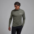 Caper Montane Men's Dart Zip Neck T-Shirt Model Front MDRZICAP