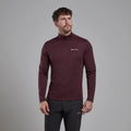 Dark Garnet Montane Men's Dart Zip Neck T-Shirt Model Front MDRZIDGA