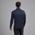 Eclipse Blue Montane Men's Dart Zip Neck T-Shirt Model Back MDRZIECL