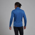 Neptune Blue Montane Men's Dart Zip Neck T-Shirt Model Back MDRZINEP