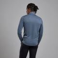 Stone Blue Montane Men's Dart Zip Neck T-Shirt Model Back MDRZISTB