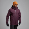 Dark Garnet Montane Men's Duality Insulated Waterproof Jacket Model Front MDUAJDGA