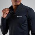 Black Montane Men's Dart XT Thermal Zip Neck Long Sleeved Top Model 3 MDXZNBLA