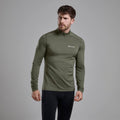 Caper Montane Men's Dart XT Thermal Zip Neck Long Sleeved Top Model Front MDXZNCAP