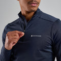 Eclipse Blue Montane Men's Dart XT Thermal Zip Neck Long Sleeved Top Model 3 MDXZNECL