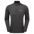 Midnight Grey Montane Men's Dart XT Thermal Zip Neck Long Sleeved Top Front MDXZNMNG