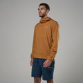 Amber Montane Men's Featherlite Hooded Windproof Jacket Model Front MFELHAMB