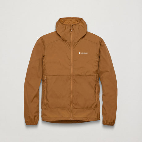 Amber Montane Men's Featherlite Hooded Windproof Jacket Front MFELHAMB