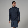 Eclipse Blue Montane Men's Featherlite Windproof Jacket Model Front MFELJECL
