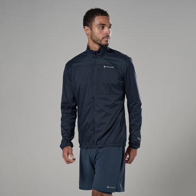 Eclipse Blue Montane Men's Featherlite Windproof Jacket Front MFELJECL