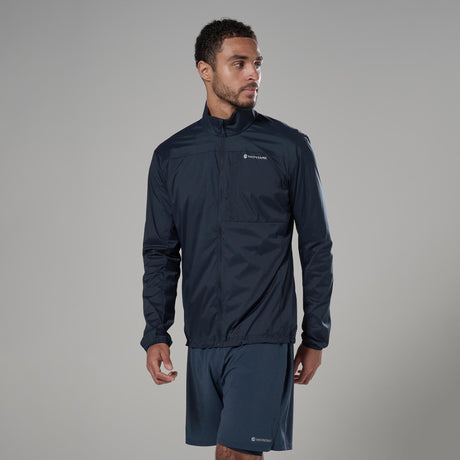 Eclipse Blue Montane Men's Featherlite Windproof Jacket Front MFELJECL