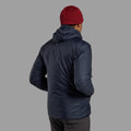 Eclipse Blue Montane Men's Fortes Lite Hooded Insulated Jacket Model Back MFOLHECL