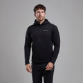 Black Montane Men's Fury Lite Hooded Fleece Jacket Model Front MFULHBLA