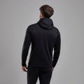 Black Montane Men's Fury Lite Hooded Fleece Jacket Model Back MFULHBLA