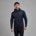 Eclipse Blue Montane Men's Fury Lite Hooded Fleece Jacket Model Front MFULHECL
