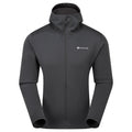 Midnight Grey Montane Men's Fury Lite Hooded Fleece Jacket Front MFULHMNG