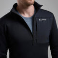 Black Montane Men's Fury XT Fleece Pull-On Model 5 MFXPOBLA