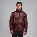 Dark Garnet Montane Men's Icarus Hooded Insulated Jacket Model Front MICHODGA